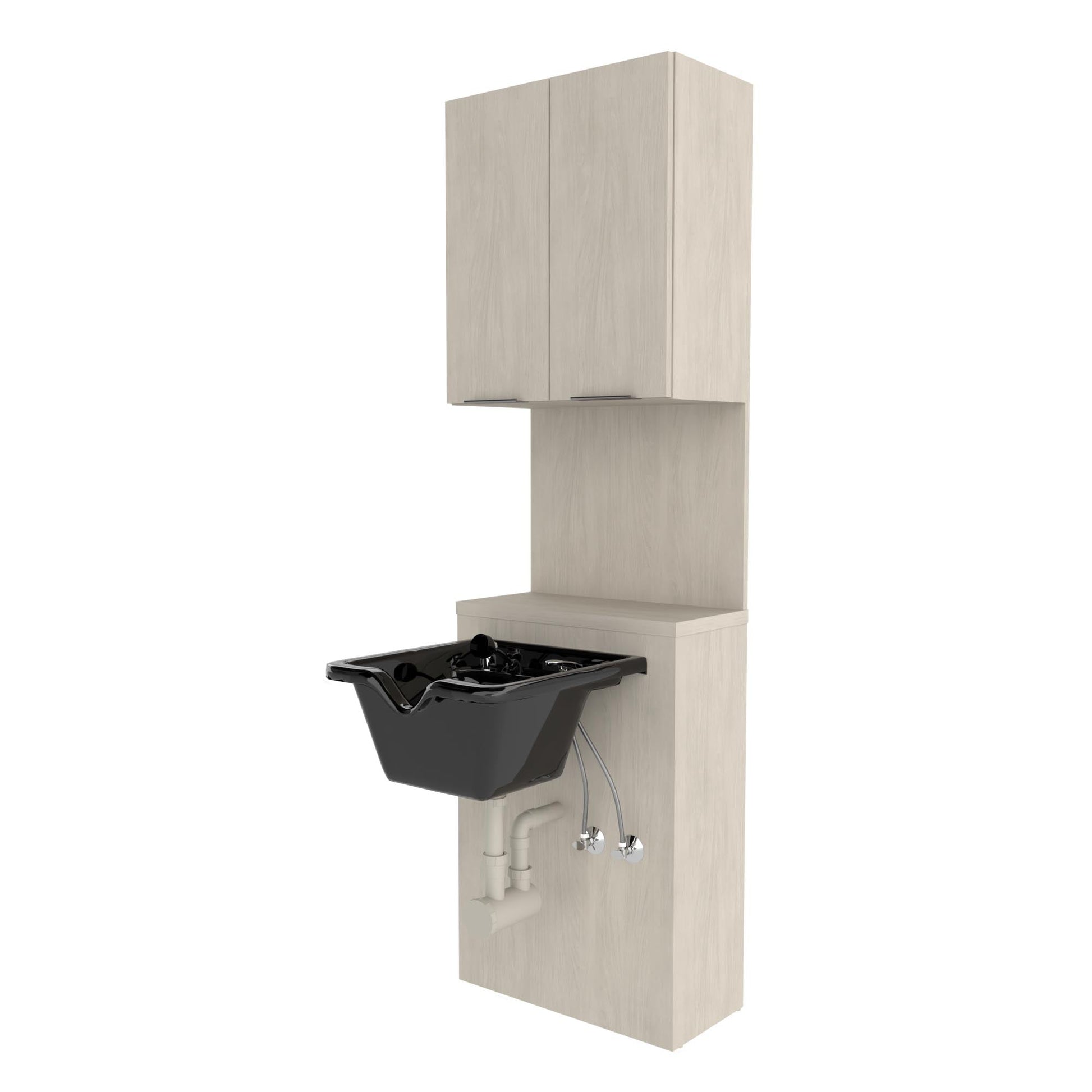 Essentials Bulkhead w/ Upper Storage - 24" Model - Collins - Salon Equipment and Barber Equipment