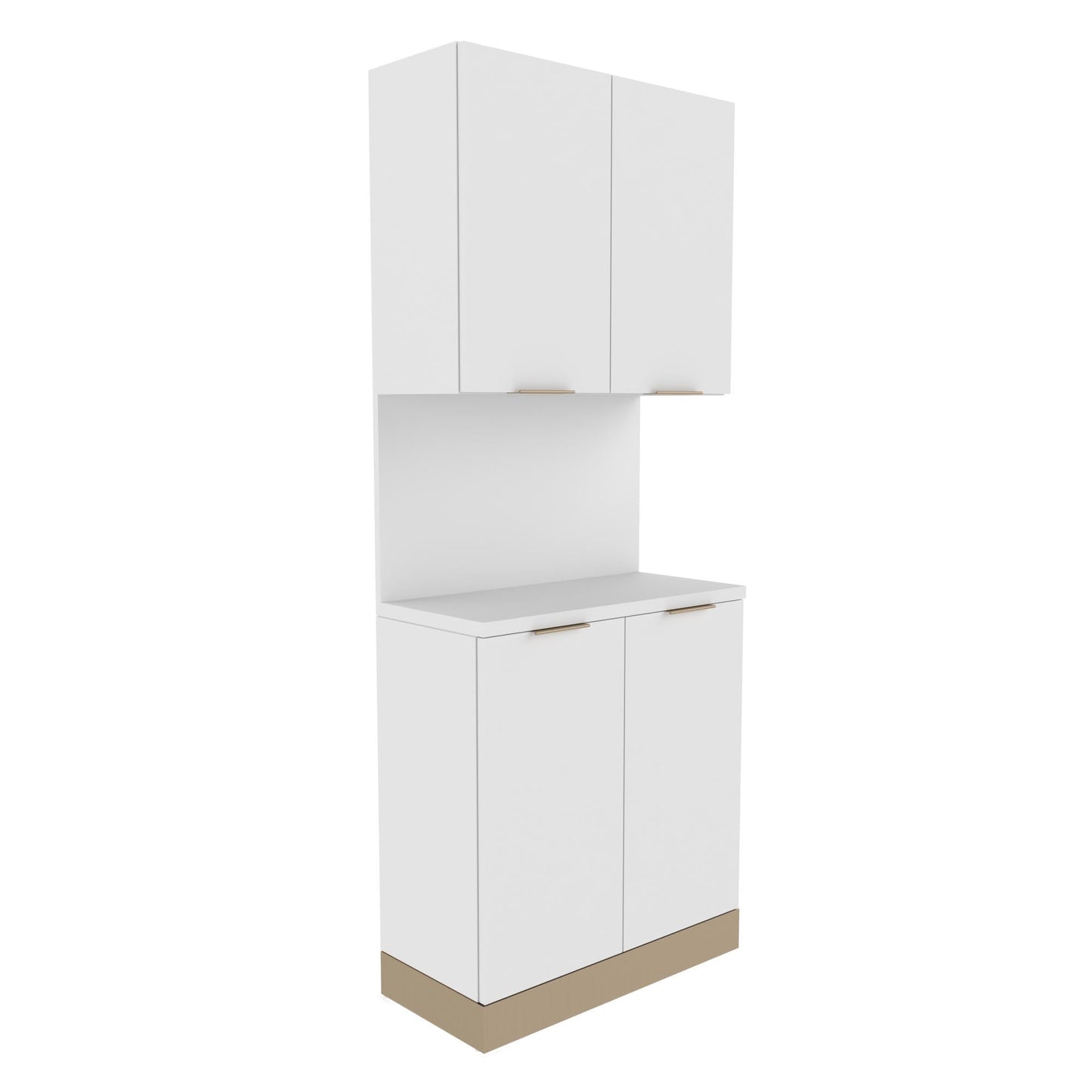 Nico Backbar Storage w/ Accent Toe Kick - 32" Model - Collins - Salon Equipment and Barber Equipment