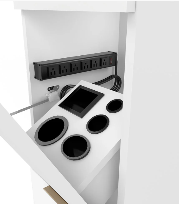 Nico Wall Station w/ a Metal Accent - Linen (D427-60)